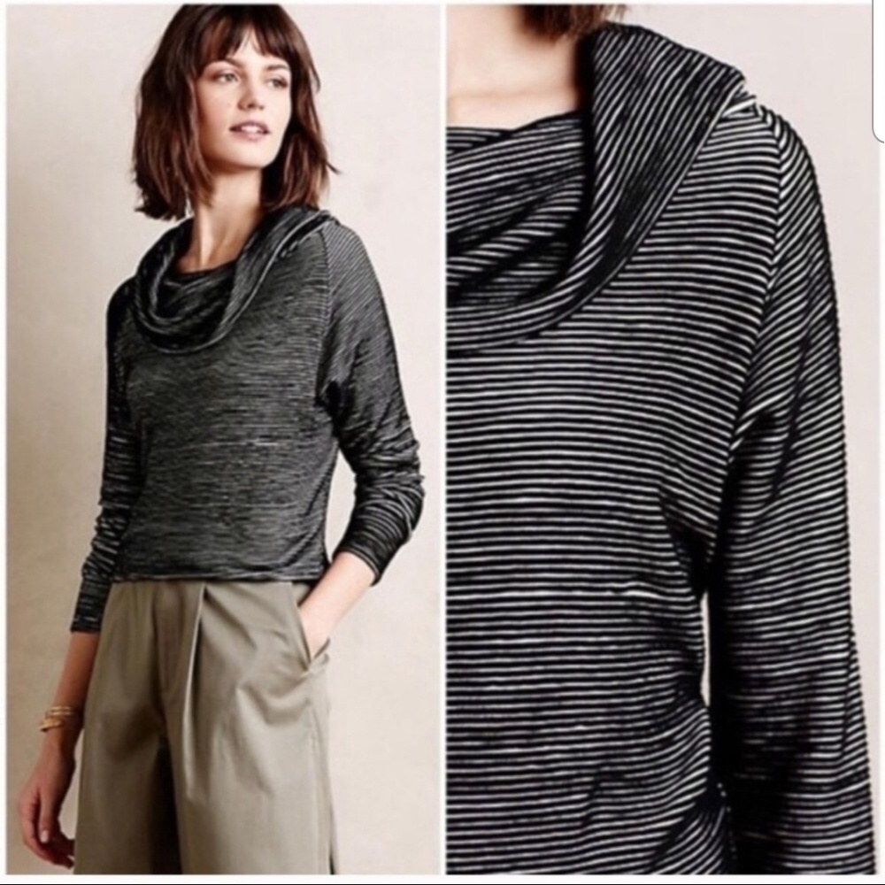 Anthro Dolan Cowl Neck Off the Shoulder Striped